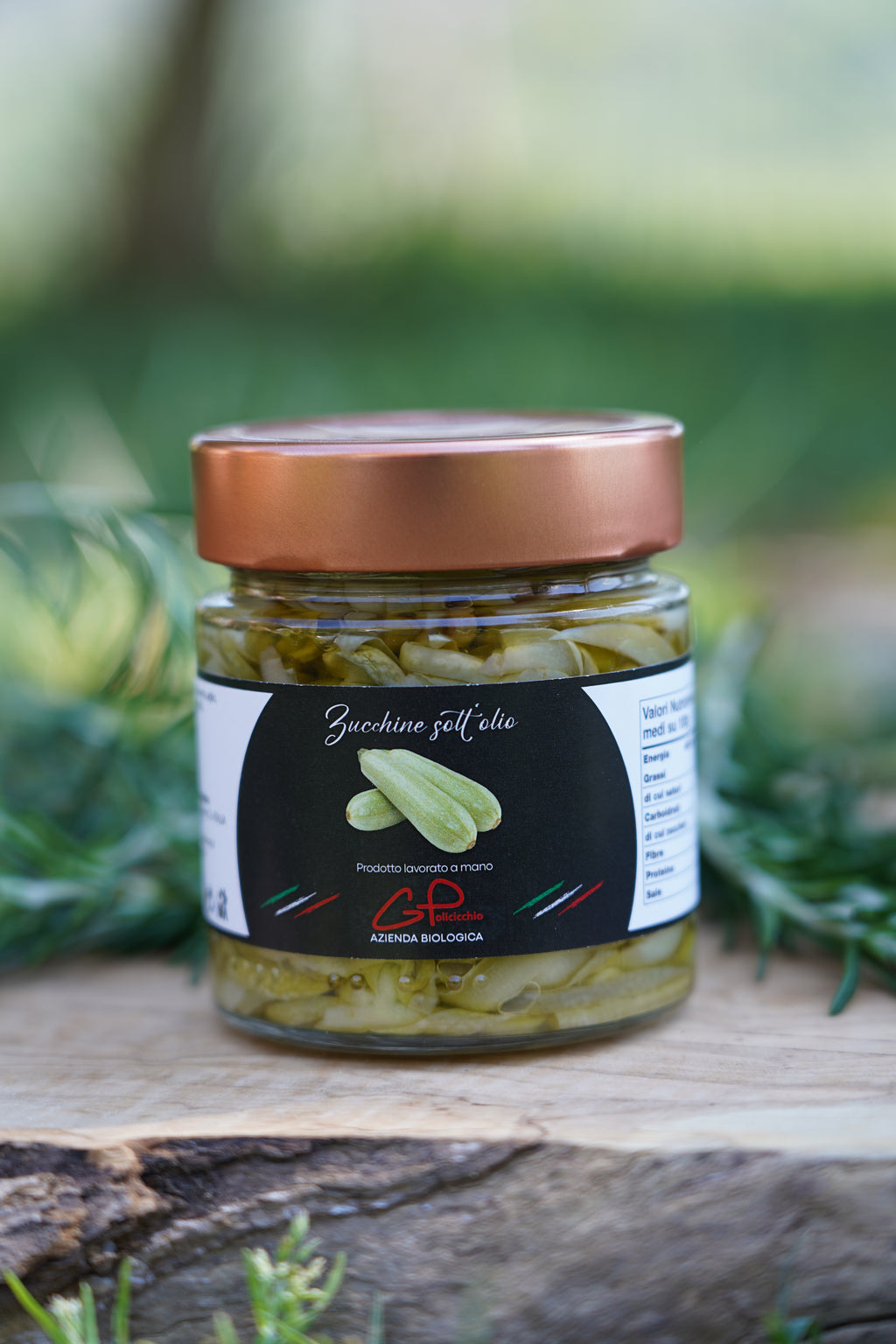 Zucchine sott' olio peso 450 gr